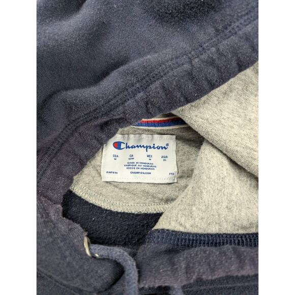 Champion Hoodie Men Medium Blue Athleisure Normcore Casual Pullover Sweatshirt - Picture 2 of 6